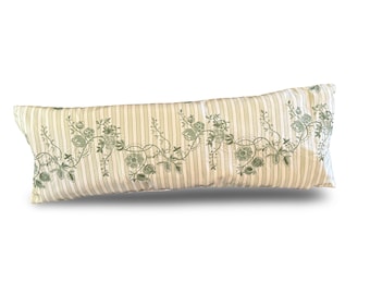 Vintage Jean Francois Lesage Embroidery Lumbar Pillow: Silk Taffeta