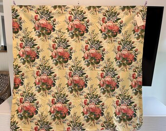 Vintage Lee Jofa Edenbridge Yellow Chintz Fabric Remnant - 53" wide x 47" Long