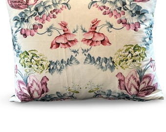 20" x 26" Lumbar Pillow made with Vintage Scalamandre Beatrice Pattern Fabric