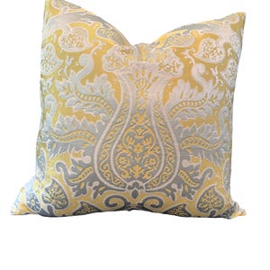 22&quot; Square Pillow made with Vintage Scalamandre Silk & Linen Fabric
