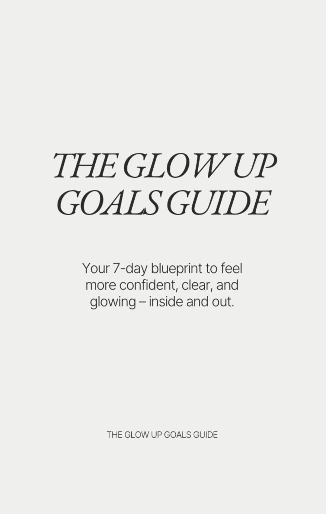 The Glow up Goals Guide - Etsy