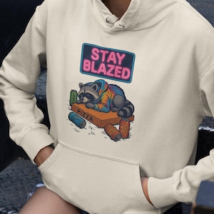 Stay Blazed Raccoon Hoodie – Stoner Streetwear