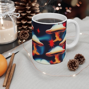 Psychedelic Mushroom Coffee Mug | Trippy Boho Mug