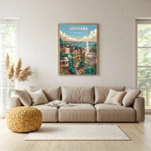 New Orleans French Quarter Art Print: Vintage Travel Poster (PNG Digital Download)