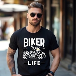 Biker Life PNG | Harley Style Motorcycle Clipart for T-Shirts & Posters | Digital Download Sublimation File | Biker Aesthetic