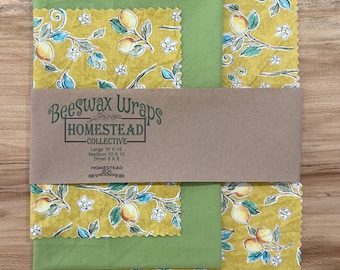 Beeswax Food Wraps: Sustainable Reusable Set - Eco-Friendly Storage