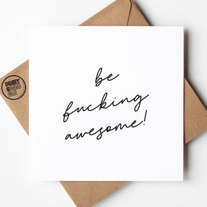 Carte de départ minimaliste, déménagement, carte de départ, insulte bonne chance, cadeau de félicitations pour un nouvel emploi, collègue de travail, carte de départ