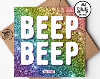 Beep Beep You Passed!, Driving Test Passed Card, Congratulations Passing Your Test Card, You Passed Your Test Card, Well done