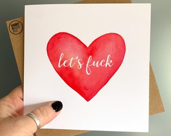 Let's Fuck, Dirty Anniversary, Card for Wife, Dirty Anniversary, Naughty Husband, Boyfriend Fuck Card, Sexy Girlfriend, Rude Adult Card