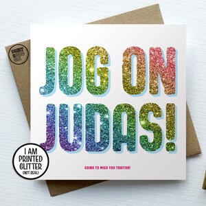 Jogging avec Judas, Carte de départ amusante, Vous allez me manquer, Félicitations, nouvel emploi, Cadeau pour collègue de travail, Bonne chance, Déménagement