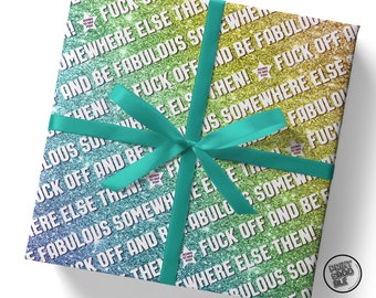 Fuck Off and Be Fabulous Funny Wrapping Paper, Rude Wrapping Paper, Work Leaving Gift Wrap, Swear Word Gift, Moving Away, For Him, For Her