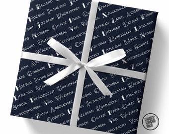 Swearing A-Z Rude Giftwrap, FOLDED Wrapping Paper Sheet, Anniversary Boyfriend Gift Wrap, Queer, Gift For Him Birthday Present