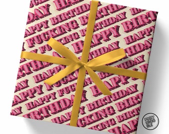 Happy Fucking Birthday, Wrapping Paper Sheet, Gift Wrap For Him For Her, Girlfriend Wrapping Paper, Wife Birthday Gift, Queer Wrapping Paper