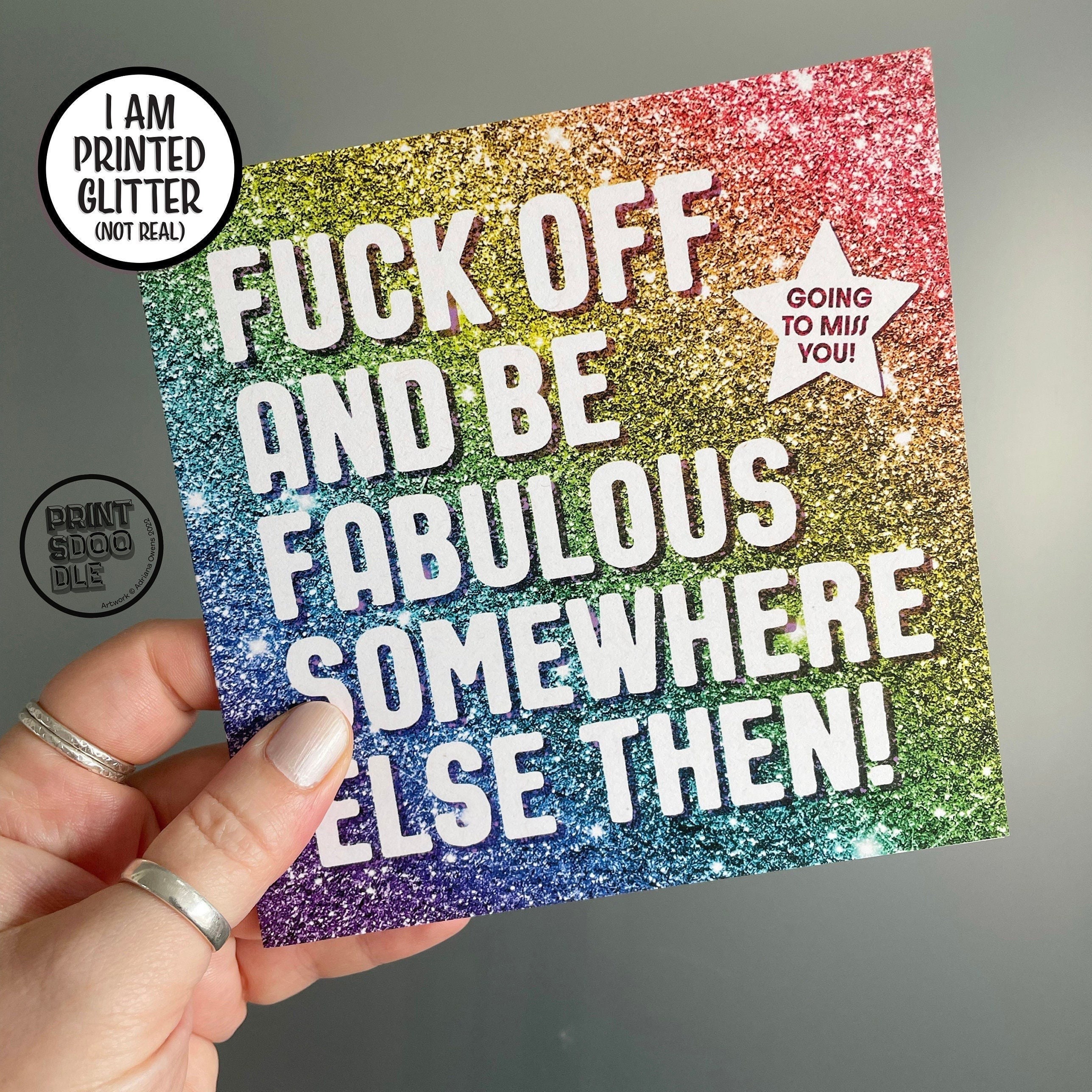Funny Leaving Card Fuck off and Be Fabulous Friend Moving