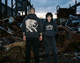 Fenrir Wolf Boxy Hoodie, Unbound Streetwear, Broken Chain Graphic Pullover