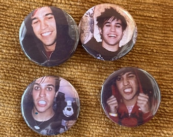 Pete Wentz Pin or Magnet Set: Fall Out Boy Fan Collection (Set of 4)