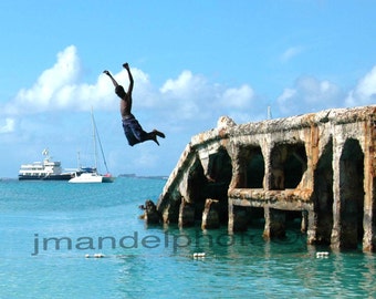 St. Martin Jump From Pier  print