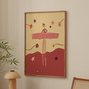 ballerina wall art poster, soft girl nursery art, ballet pink flowers, girly bedroom art
