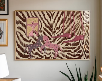 Rodeo Pink Collage, Cowgirl Wall Art Print, Pink Western Decor, Rodeo Collage Poster, Trendy Cowgirl Bedroom Art, Western Aesthetic