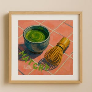 Matcha square wall print, green