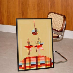 Kiss All The Time, Disco, Occasionally. A unique gift for cocktail lovers, retro decor enthusiasts, disco fans, and anyone who appreciates colorful contemporary art. Disco Artsy Whimsical, Girls Night Poster, Colorful Girly Aesthetic, Trendy Wall art