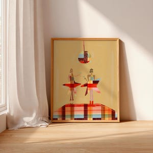 Kiss All The Time, Disco, Occasionally. A unique gift for cocktail lovers, retro decor enthusiasts, disco fans, and anyone who appreciates colorful contemporary art. Disco Artsy Whimsical, Girls Night Poster, Colorful Girly Aesthetic, Trendy Wall art