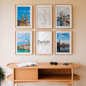 Zurich print set,zurich poster,zurich wall art,zurich map,zurich cityscape,zurich city,switzerland