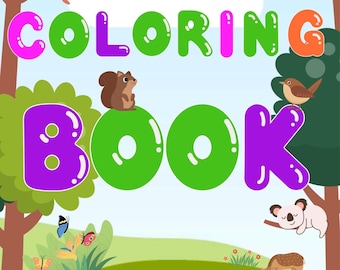Libro para colorear de animales para niños – 20 páginas (Descarga digital)