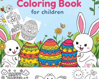Libro para colorear de Pascua para niños: 30 páginas imprimibles (descarga digital)