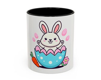 Taza de café con diseño de conejito de Pascua (11, 15 oz)