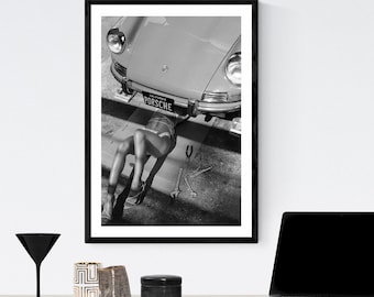 Trío de estampados de leopardo de Porsche de arte callejero / Arte mural vanguardista (descarga digital)