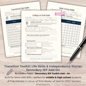 IEP Life Skills Toolkit: SPED Transition Planning Forms (Printable Canva Template)