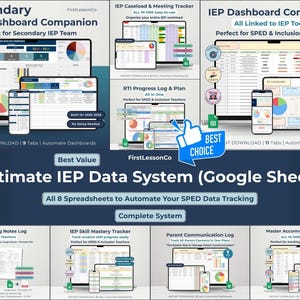 IEP Data System Google Sheets Bundle: SPED PreK-12 Tracker (Digital Download)