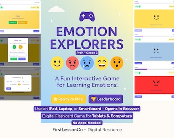 Emotion Explorers Digital Emotion Game | Interactive Flashcards SEL Activity PreK - Grade 2 | No Prep iPad Tablet Learning Game