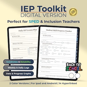 IEP Toolkit Digital Planner | SPED Special Education pdf | IEP Goals, Behavior Logs, Meeting Notes iPad | Ready for Back to School