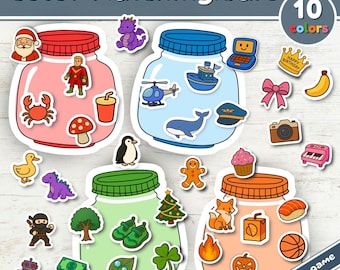 Color Matching Jars Game:  Printable Sorting Activity, Preschool Learning, Toddler Matching Cards (Digital Download)