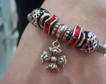 Brighton, Beaded Bracelet, w/5 Charms
