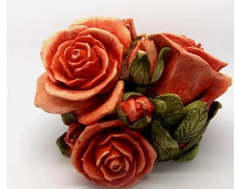 Harmony Kingdom Double Pink Rose Lord Byron's Harmony Garden MIB