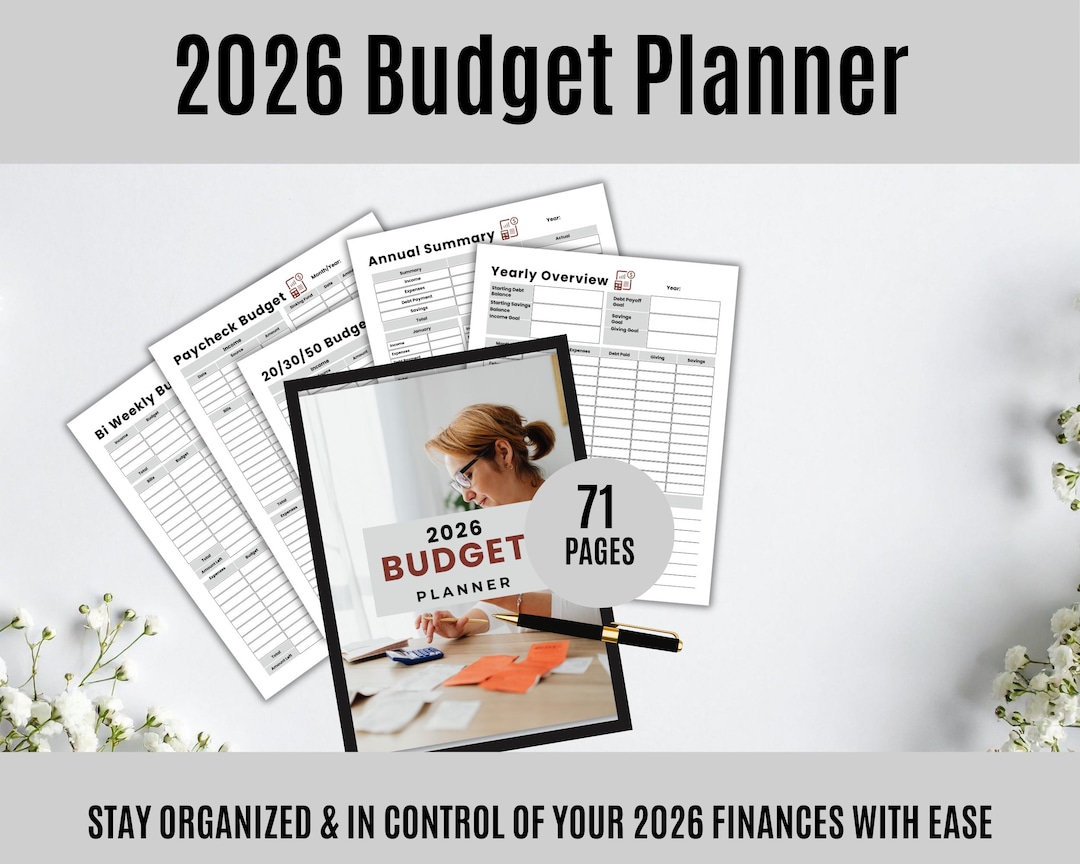 2026 Budget Planner Digital Financial Tracker (printable) Etsy