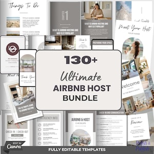 Airbnb Bundle-Vorlage | Bearbeitbare Airbnb-Schilder | Airbnb Willkommen Buch Vorlage | Airbnb Printable | VRBO Host Bundle
