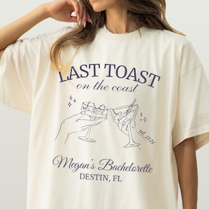 Beach Bachelorette Party Shirts: Last Toast on the Coast, Comfort Colors Tee