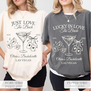 Lucky In Love Bachelorette Party Shirt: Retro Las Vegas Comfort Colors Tee