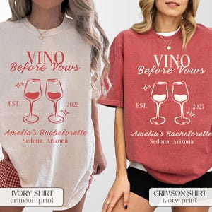 Vino Before Vows Bachelorette Comfort Colors Shirt: Custom Winery Party Tee