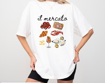 Italian Market Comfort Colors T-Shirt: Sardines, Lobster, Amalfi Coast