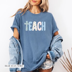 Komfort Colors® Floral Lehrer Shirt Niedliches Lehrer Geschenk Frühling Floral Lehrer T-Shirt Geschenk für Lehrer Unterricht Shirt Lehrer Wertschätzung Geschenk