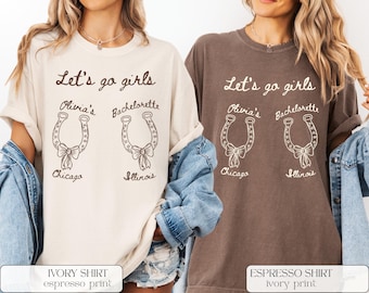 Camisa vaquera personalizada con colores cómodos para novias: camiseta para despedida de soltera en Nashville
