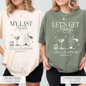 Comfort Colors, Nashville Bachelorette Shirts - Custom Last Rodeo Tshirt - Western Bridal Party, Cowgirl Bach, Country Bachelorette Party