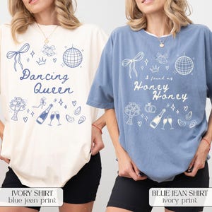 Mamma Mia Honey Honey Doodle Bachelorette Shirt, Custom Disco Bach Trip Comfort Color Tee, Matching Bride Squad Tshirt, Dance Bridal Shower