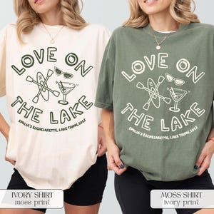 Love on the Lake Bachelorette Party Shirts, Custom Martini Girl Trip Lake Bach Party, Camp Bride Comfort Colors Tees, Camping Hiking Bride