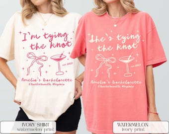 Custom Tying The Knot Bachelorette Party Comfort Colors T-Shirt